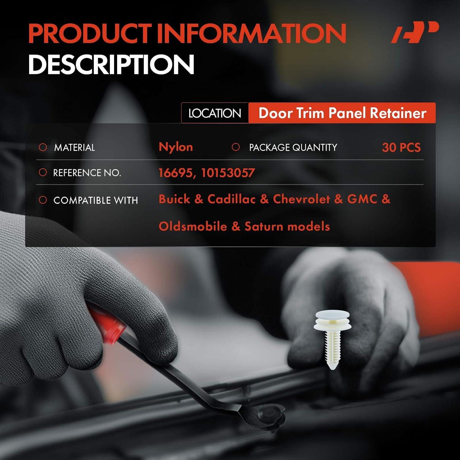 30 Clips Sujetadores de Panel A-Premium para Chevrolet y Cadillac