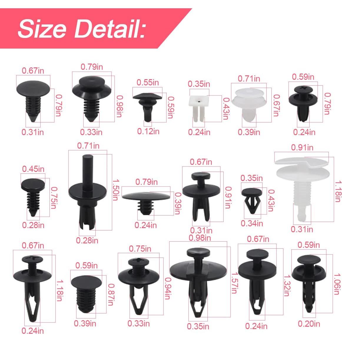 Juego de Clips de Retención BLAU GRUN 435 Piezas Automóvil