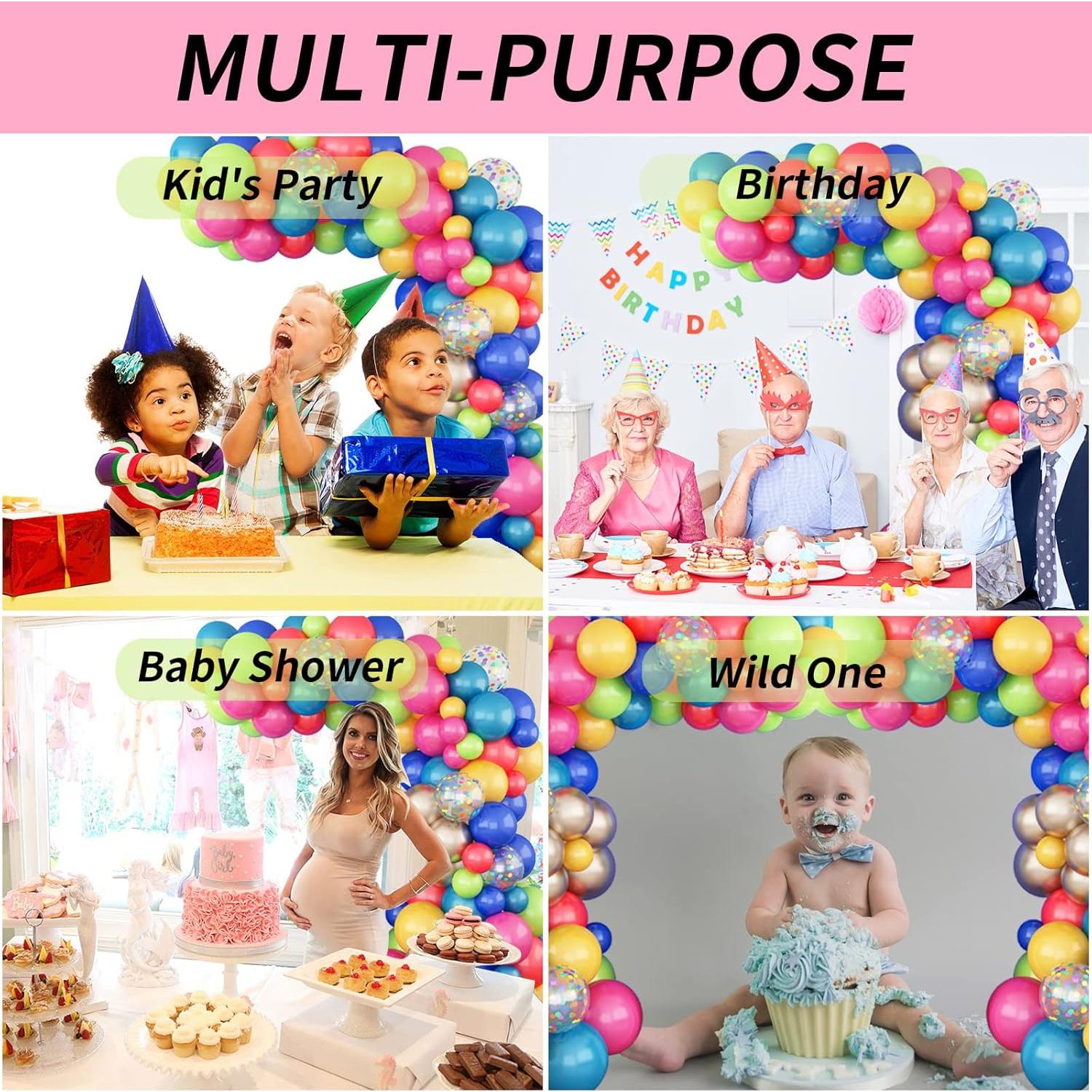 Kit de Arco de Globos Coloridos Isndare 104 Piezas Fiesta