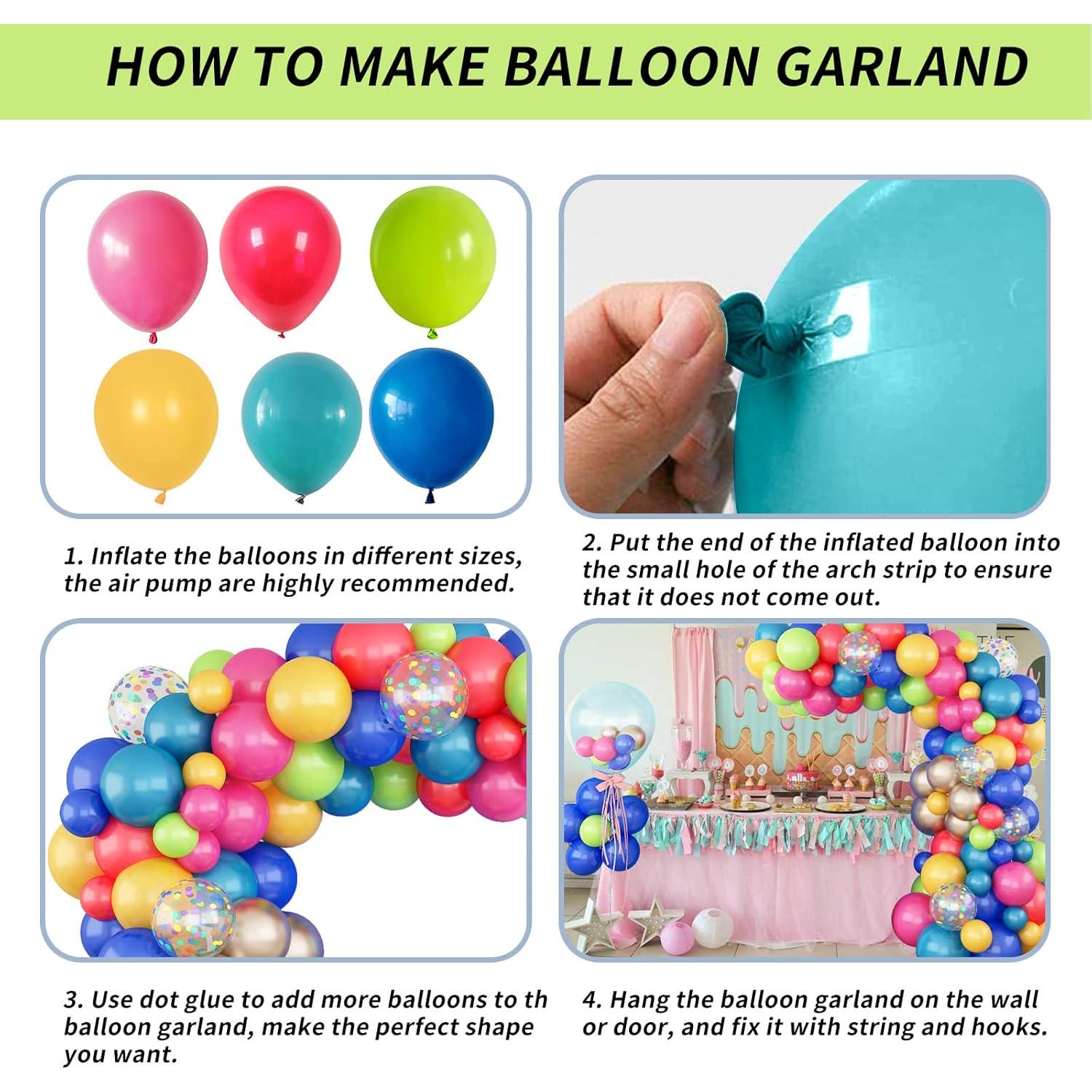 Kit de Arco de Globos Coloridos Isndare 104 Piezas Fiesta