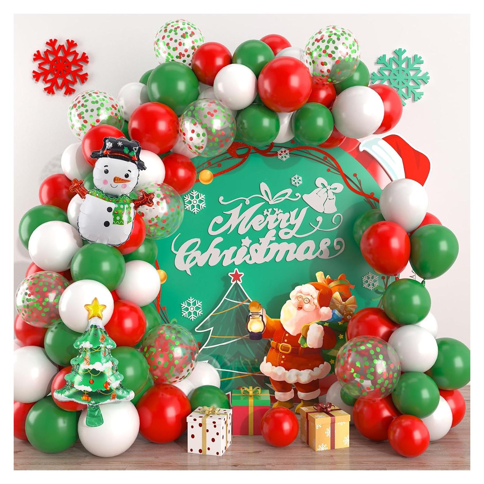 Kit de Globos de Navidad Isndare 104 Piezas Rojo Verde Blanco