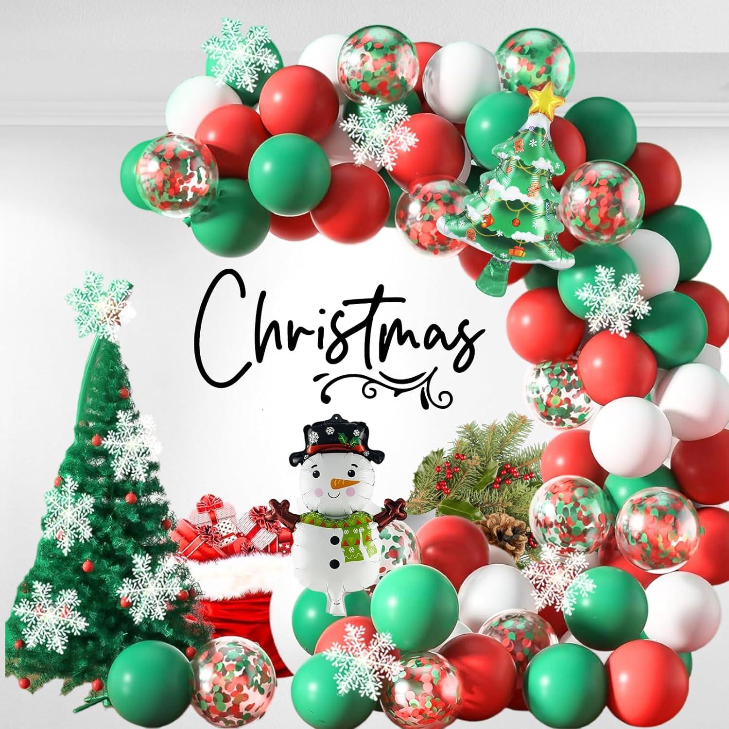 Kit de Globos de Navidad Isndare 104 Piezas Rojo Verde Blanco