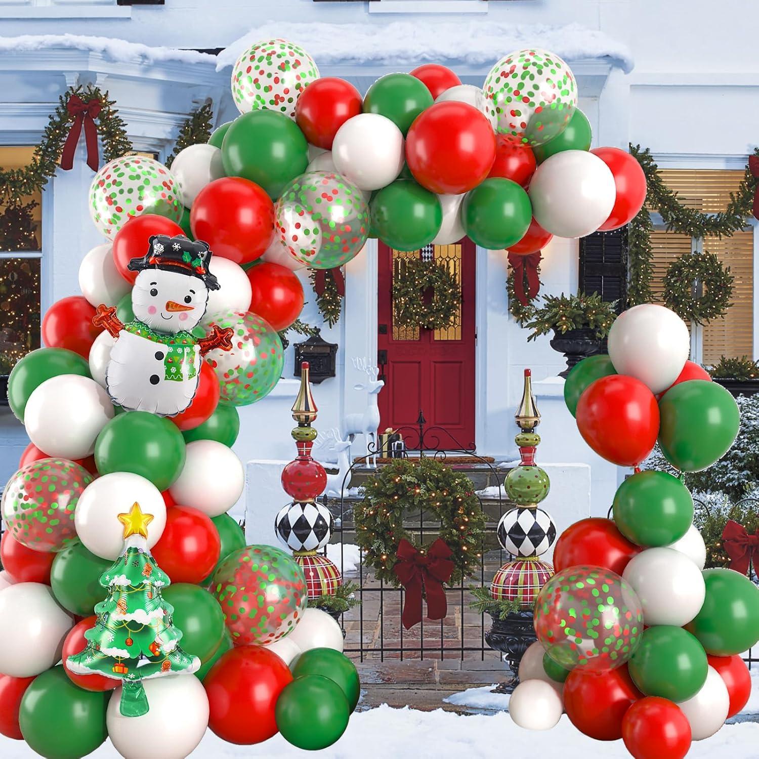 Kit de Globos de Navidad Isndare 104 Piezas Rojo Verde Blanco