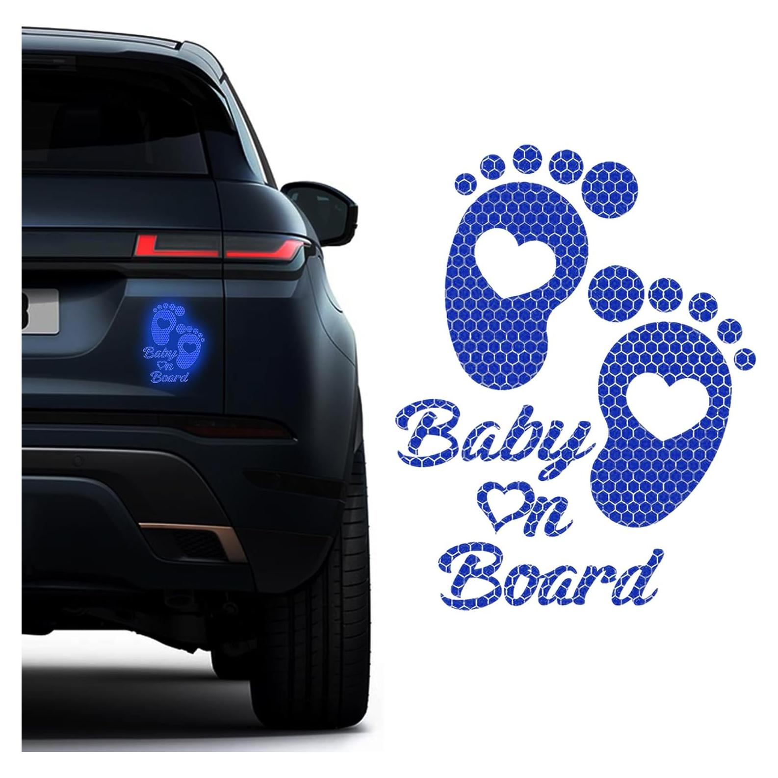 Pegatina Reflectante Baby on Board HQRNYP Azul 15.5x20cm