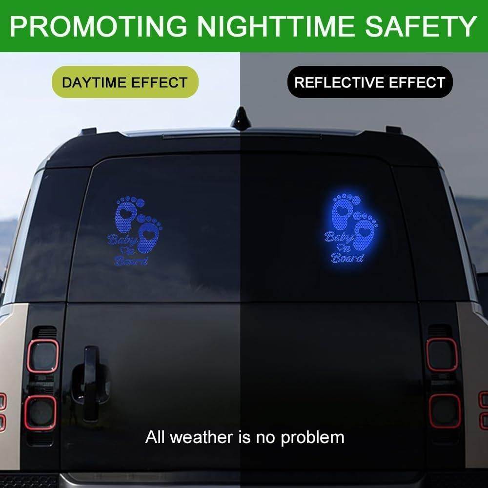 Pegatina Reflectante Baby on Board HQRNYP Azul 15.5x20cm