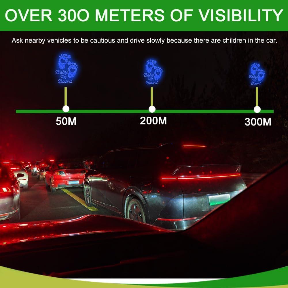 Pegatina Reflectante Baby on Board HQRNYP Azul 15.5x20cm