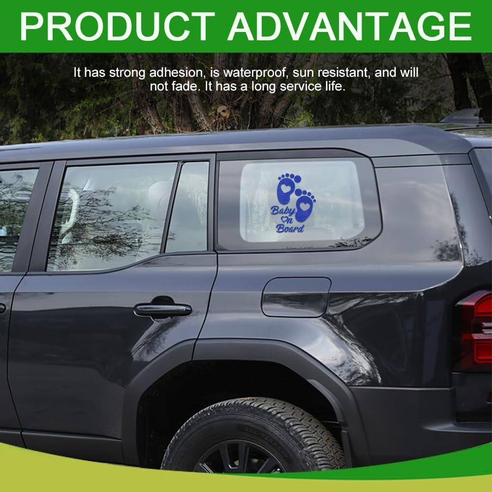 Pegatina Reflectante Baby on Board HQRNYP Azul 15.5x20cm