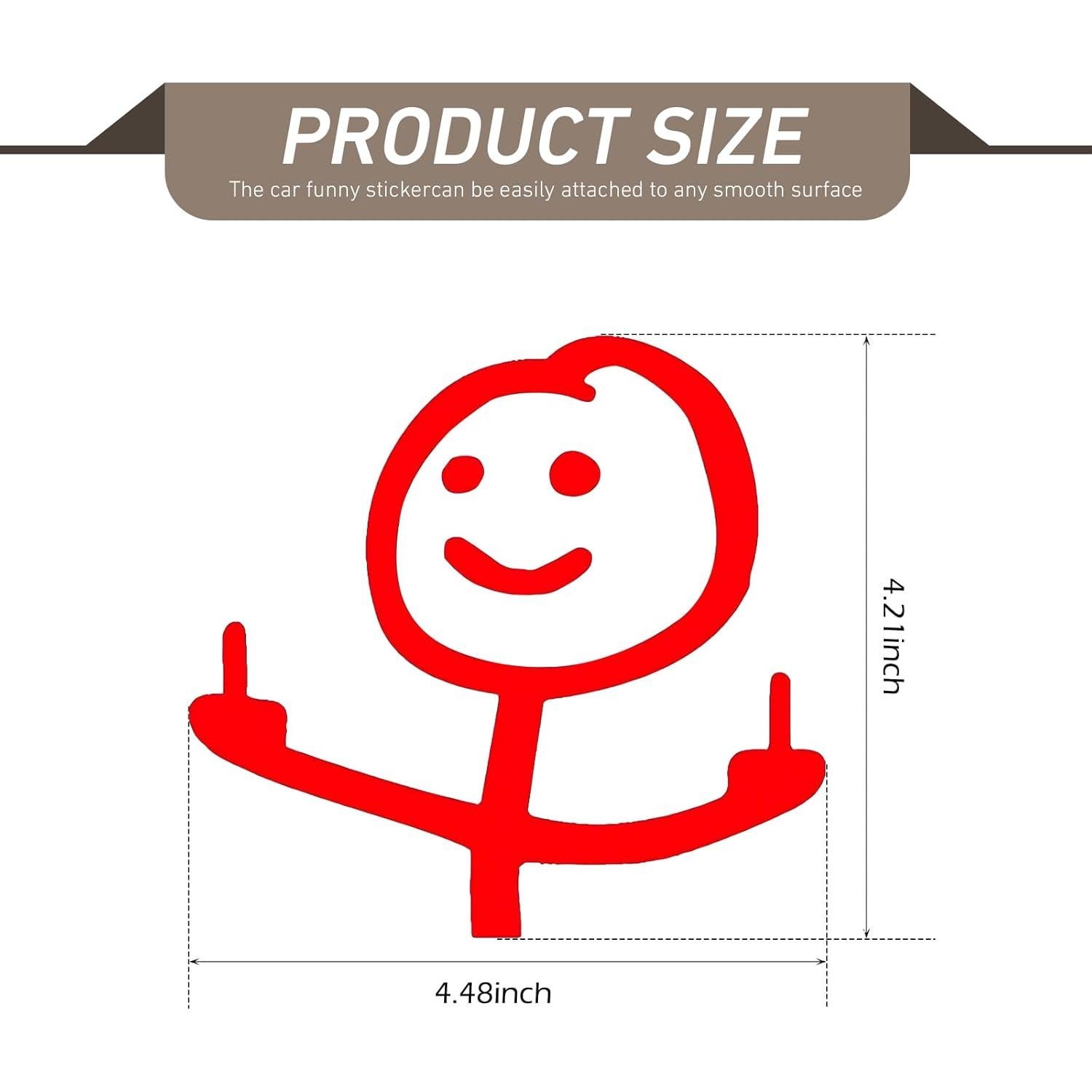 Calcomanía de Auto WZP Dedo Medio Divertida Vinilo Rojo 11.4x10.7cm