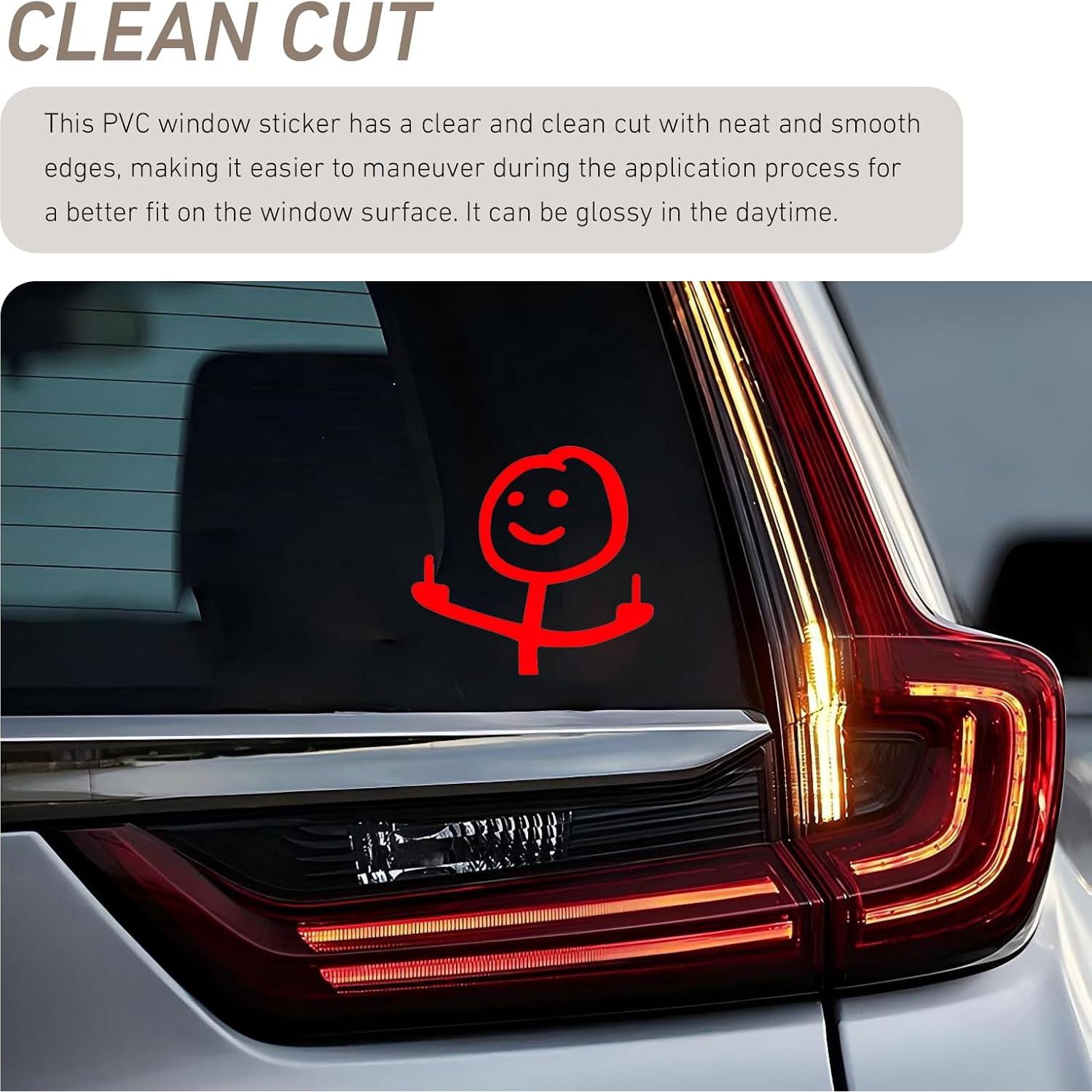 Calcomanía de Auto WZP Dedo Medio Divertida Vinilo Rojo 11.4x10.7cm