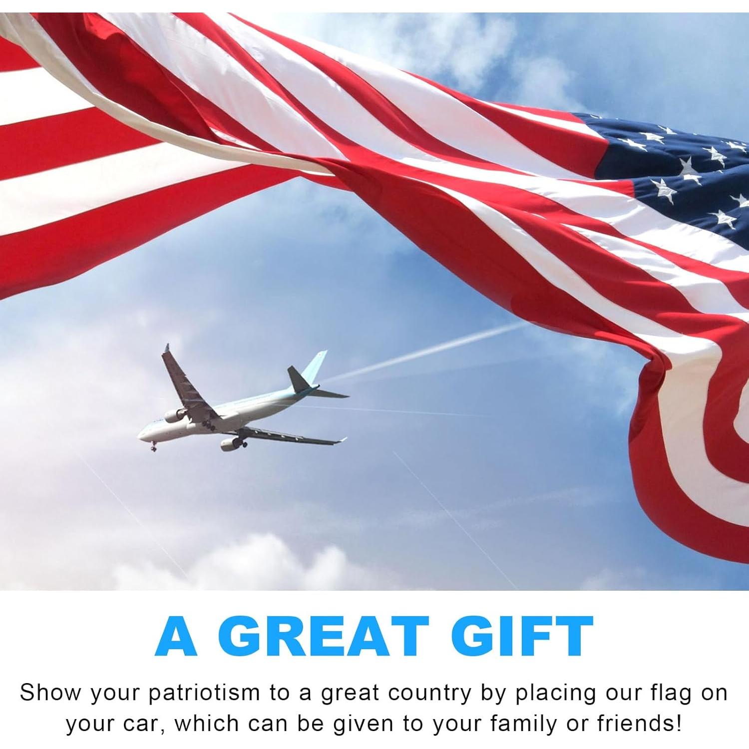 Calcomanías 3D de Metal Dickno - Bandera Americana Roja (2 PCS)