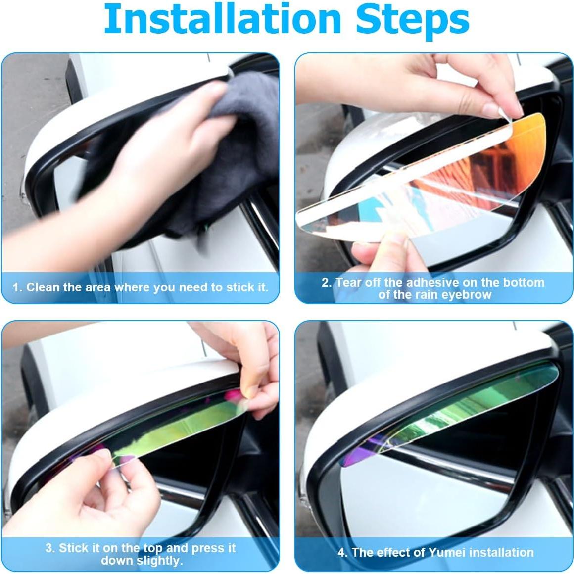 Visera de Lluvia KHGUZ para Espejo de Coche Universal 2 Piezas