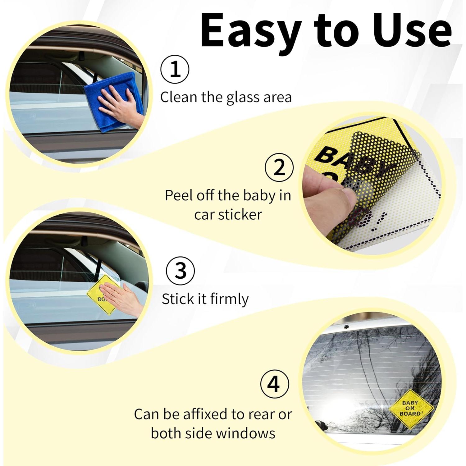 Calcomanías Bebé a Bordo BFXM - 3 Piezas 12.7 cm Vinilo