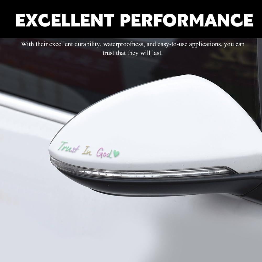 Calcomanías de Espejo Retrovisor Lyxheth - Confía en Dios - 4 Piezas