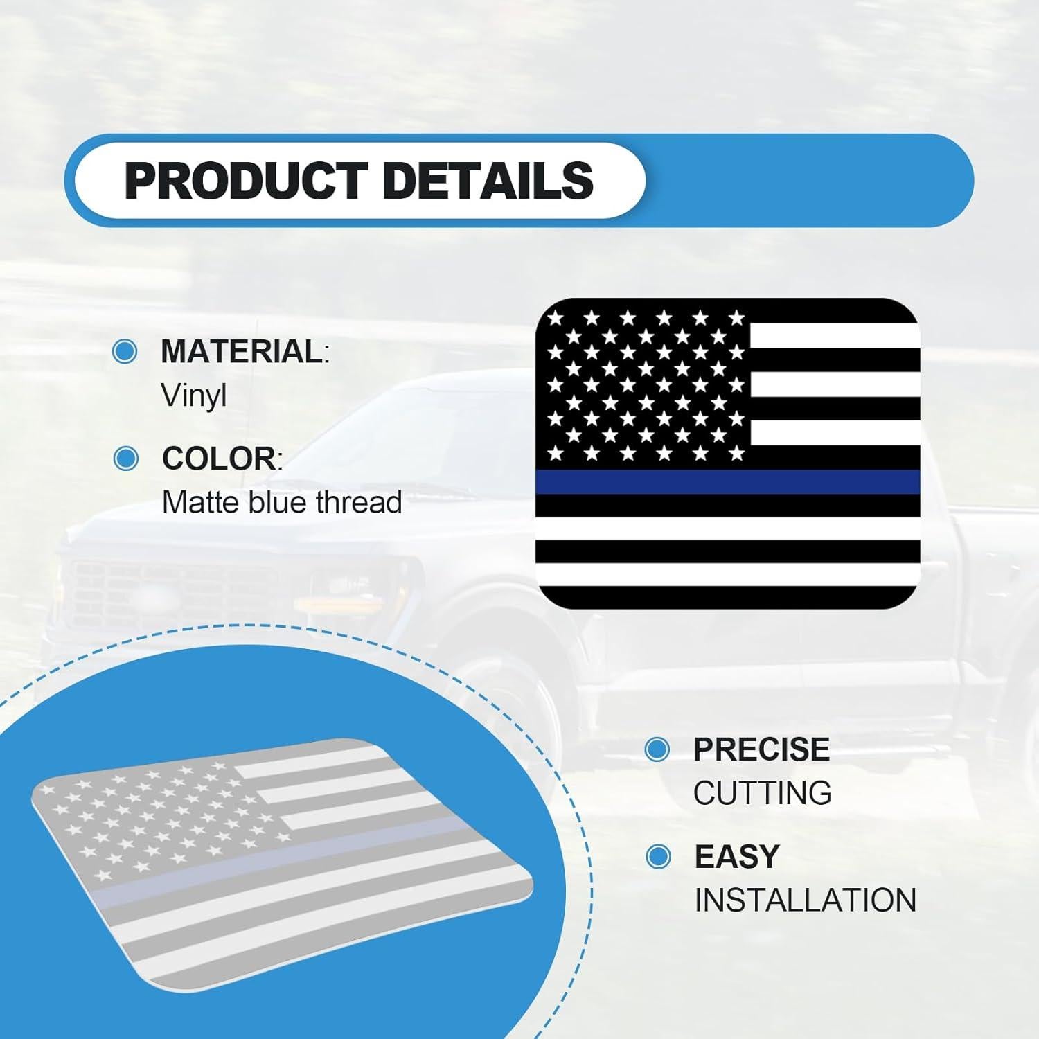 Calcomanía Ventana Trasera Bandera Americana RBOKO F150 F250 F350