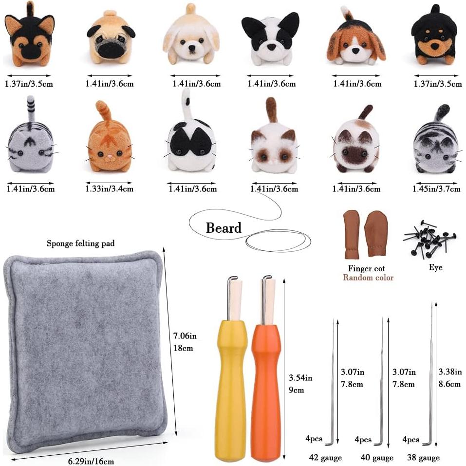 Kit de Agujas de Fieltro Mayboos 12 Piezas para Manualidades