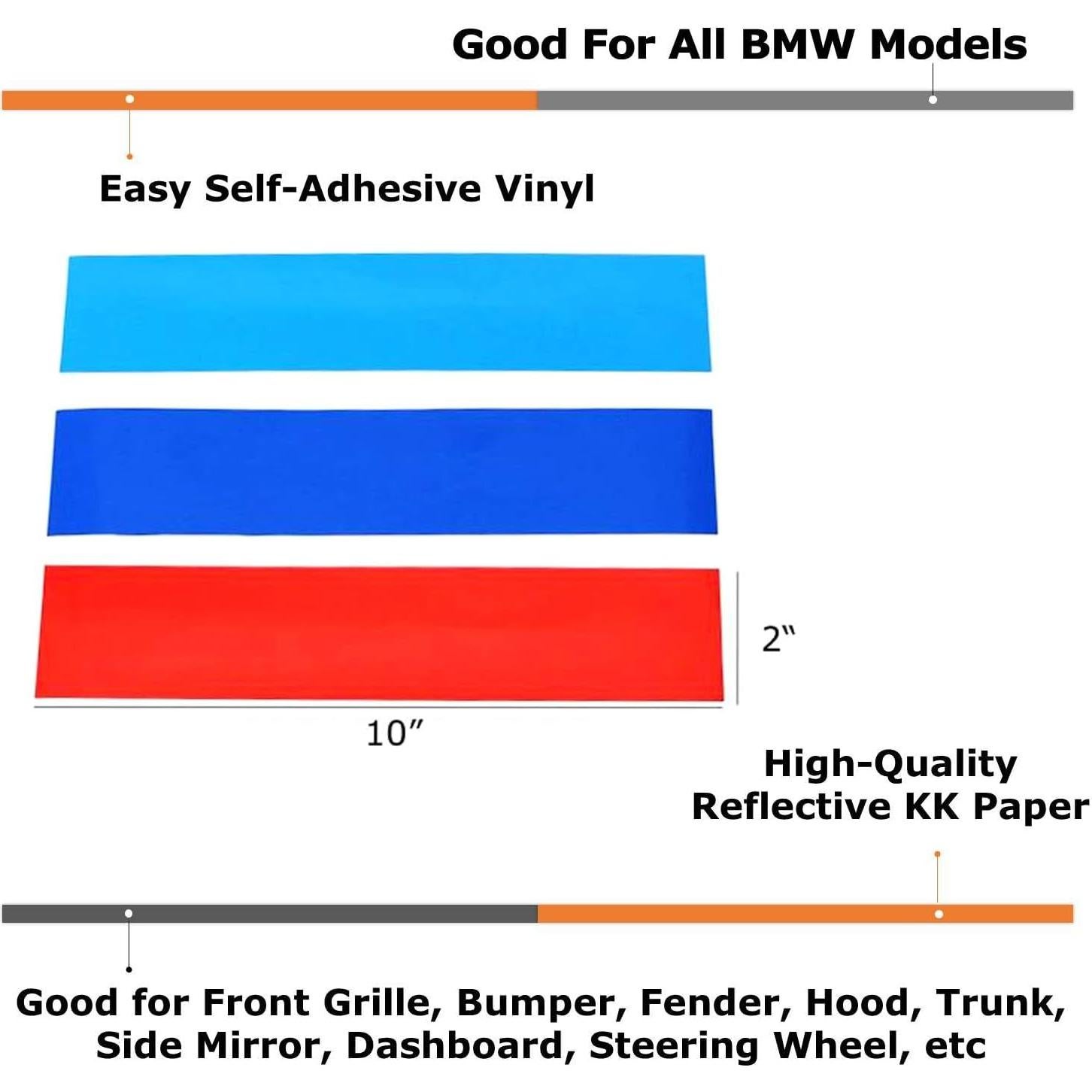 Calcomanía de Raya Multicolor 10" iJDMTOY para BMW