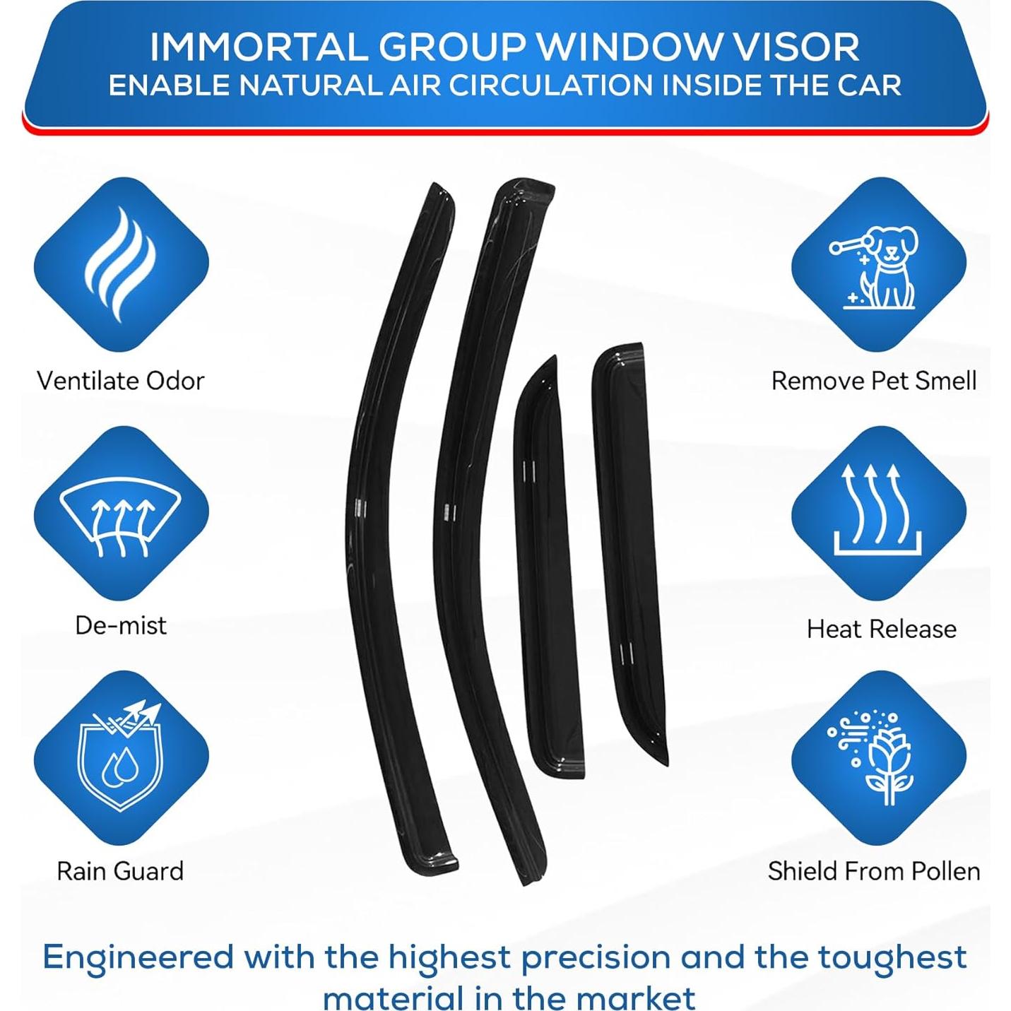Viseras de Ventana Lateral Immortal Group para Ford Fiesta Sedán 2009-2019