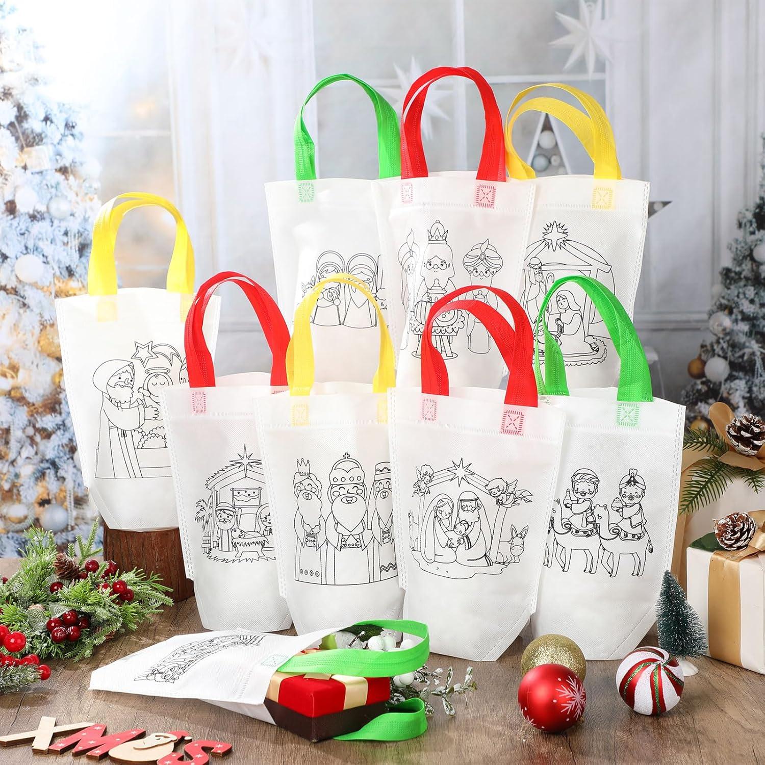 Kacctyen 45 Bolsas de Regalo de Navidad para Colorear