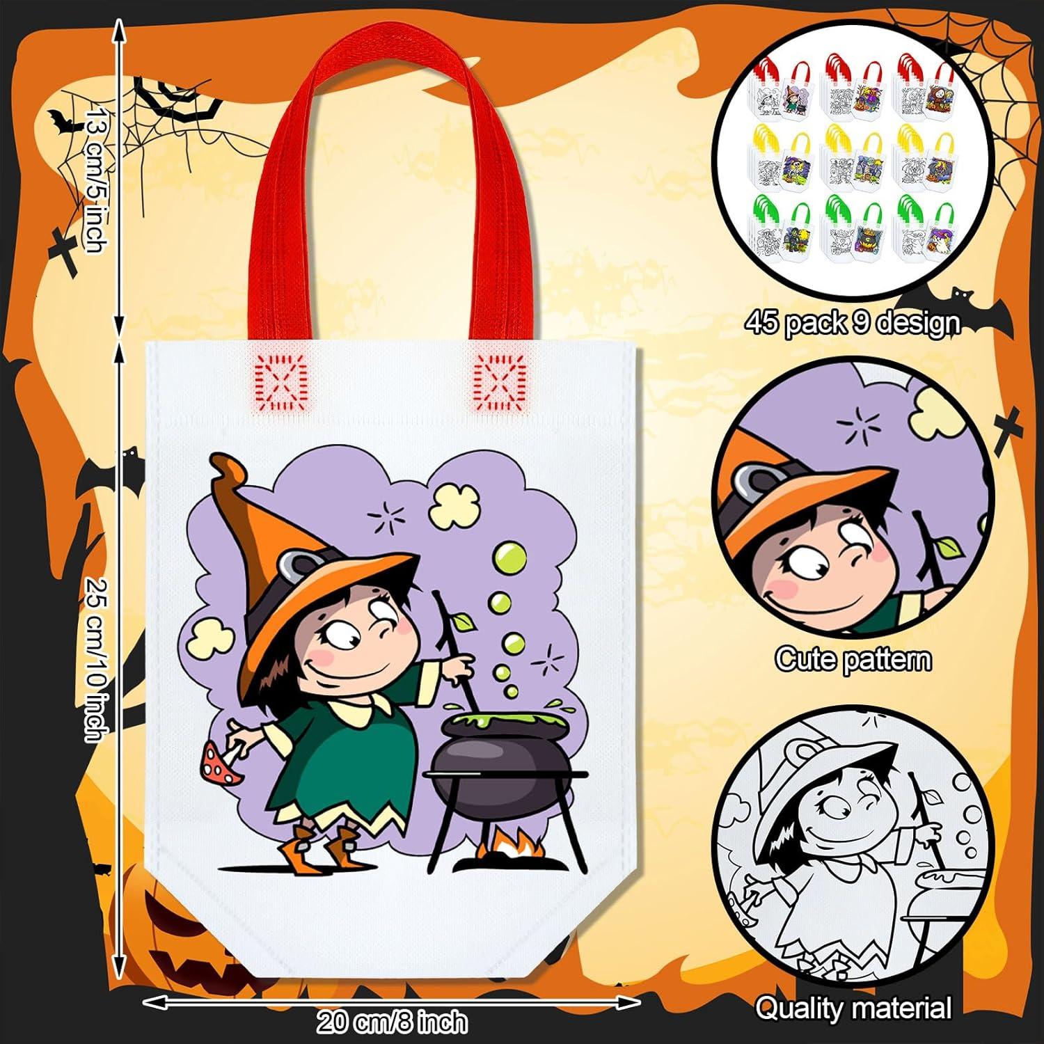 Bolsas de Regalo para Colorear Halloween 45 Pcs Kakctyen