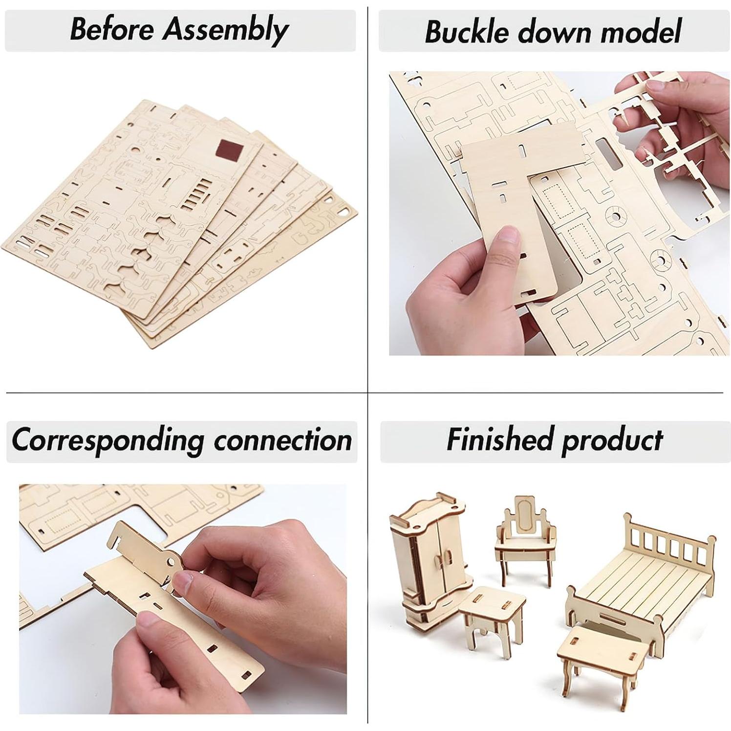 Juego de Muebles de Casa de Muñecas LoveInUSA 34 Accesorios