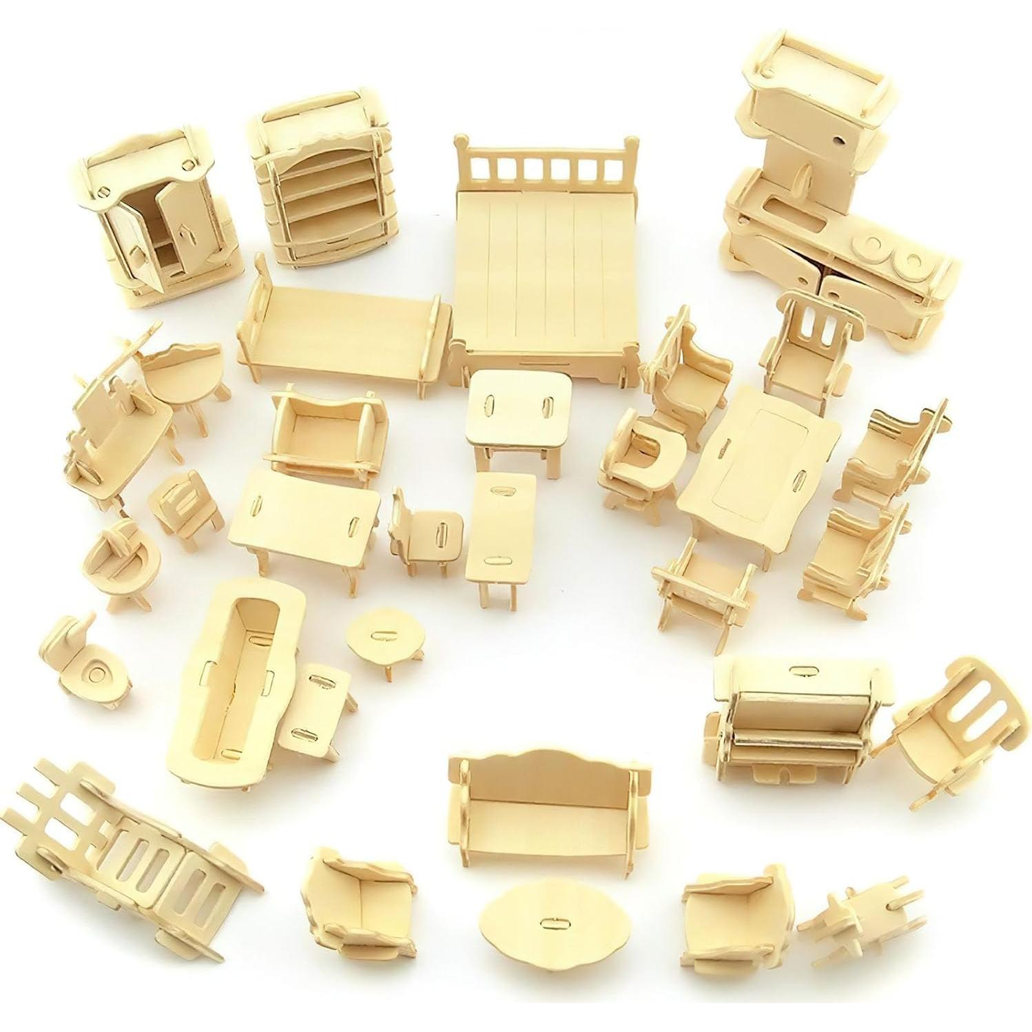 Juego de Muebles de Casa de Muñecas LoveInUSA 34 Accesorios