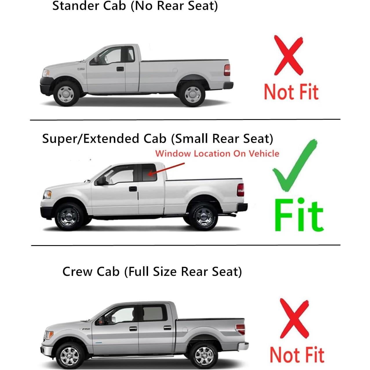 Ventana Cuartera Lateral Trasera Ford F150 2004-2014