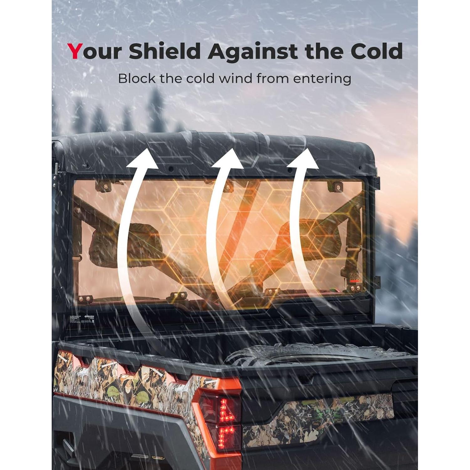 Parabrisas Trasero KEMIMOTO para Polaris Ranger 2013-2026