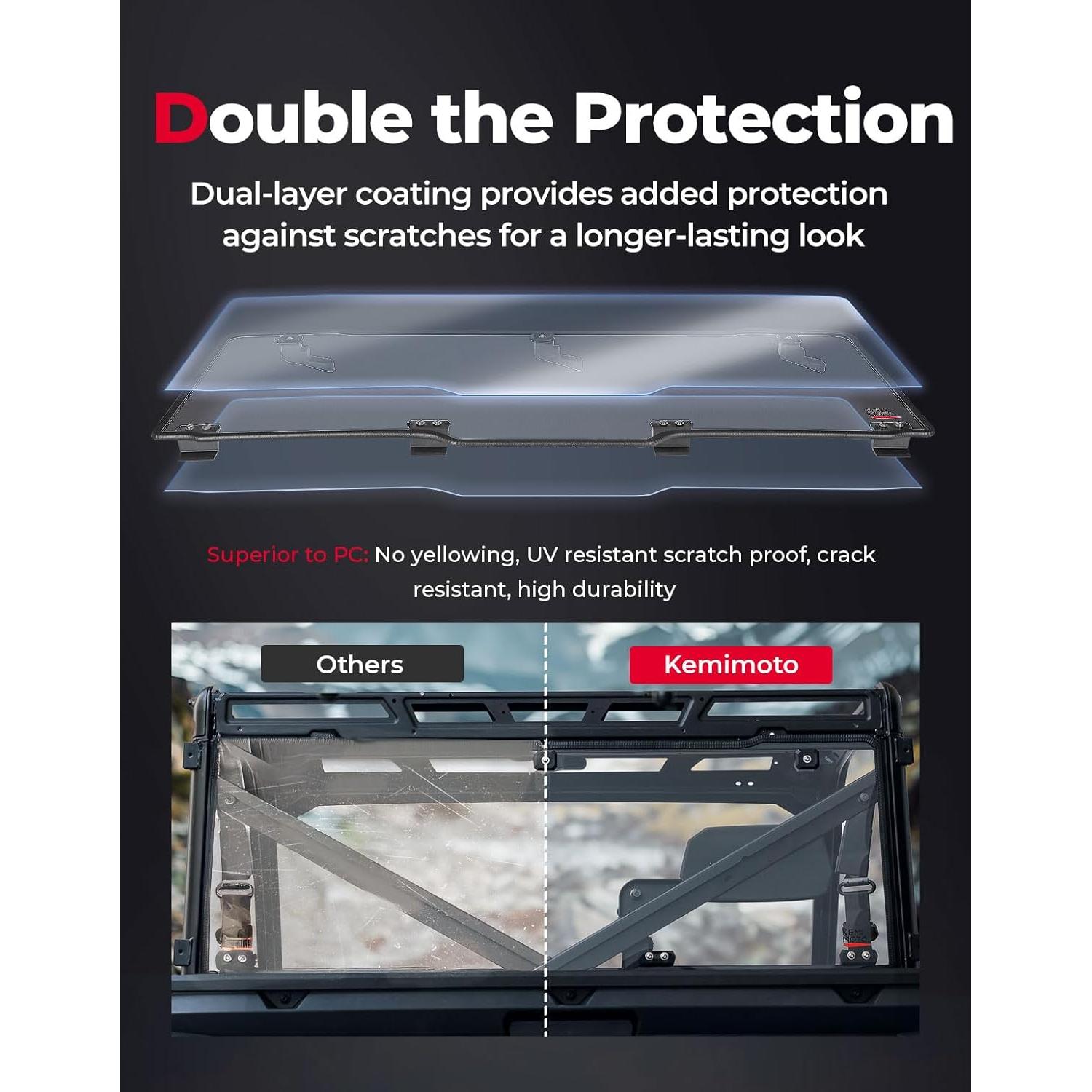 Parabrisas Trasero KEMIMOTO para Polaris Ranger 2013-2026