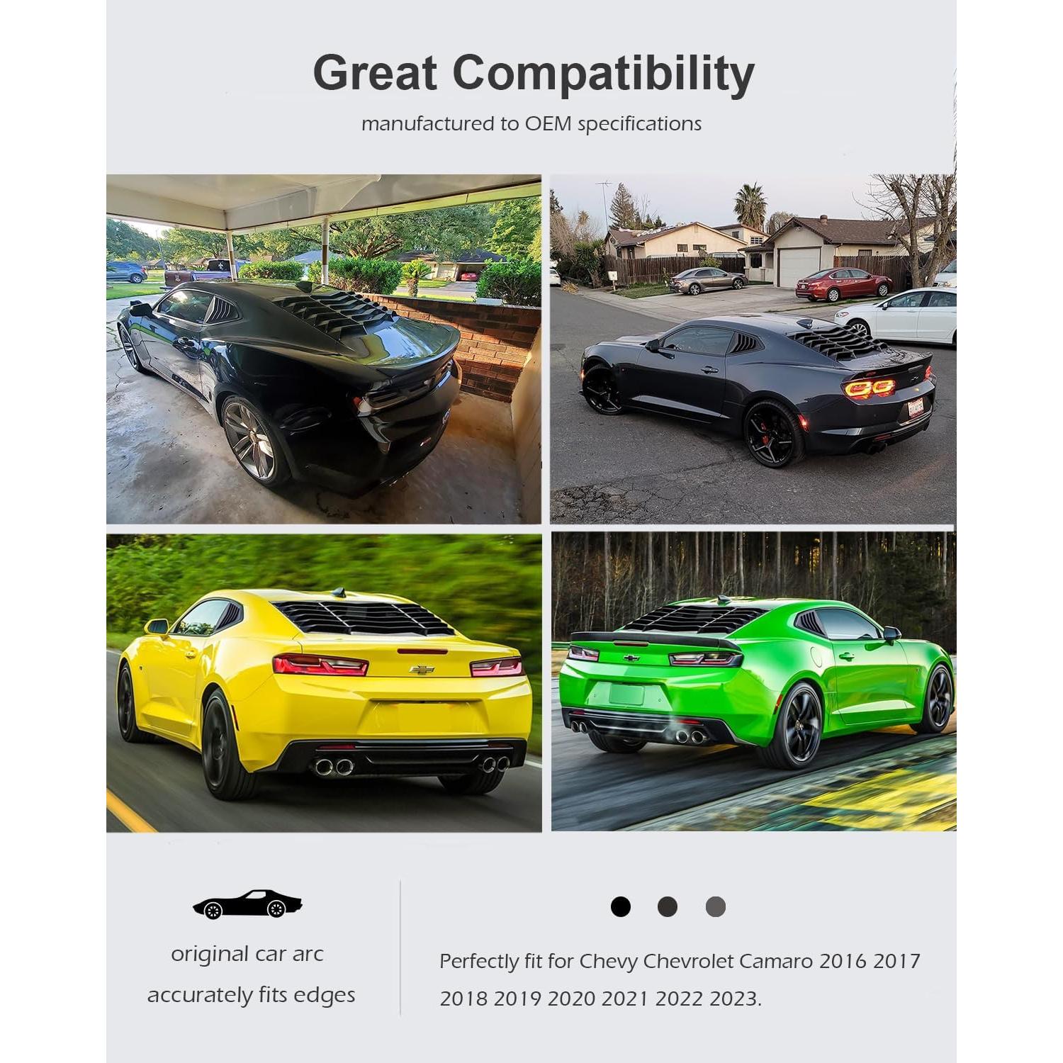 Louver Ventanas Traseras y Laterales Chevy Camaro 2016-2025