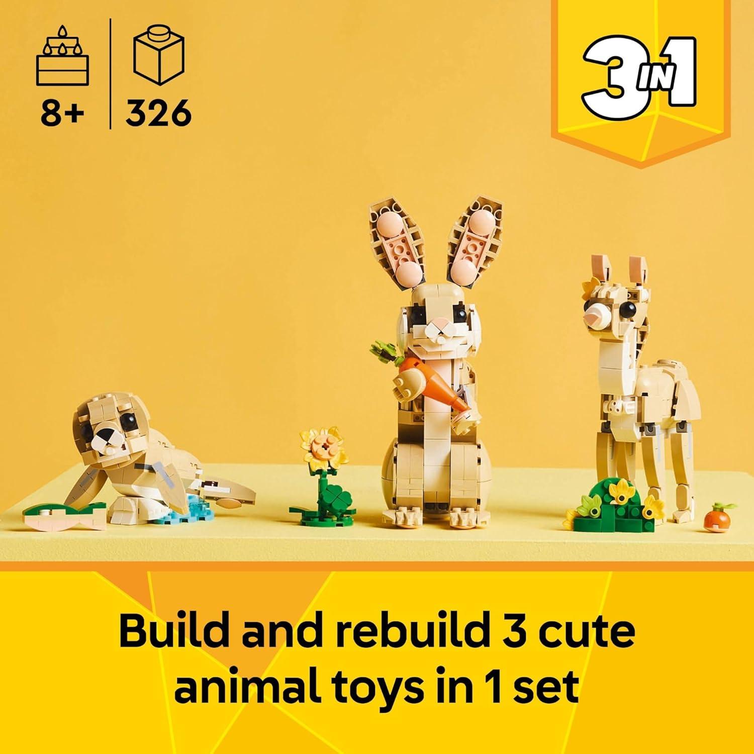 LEGO Creator Conejo Lindo 3 en 1 - Juguete para Niños 8+