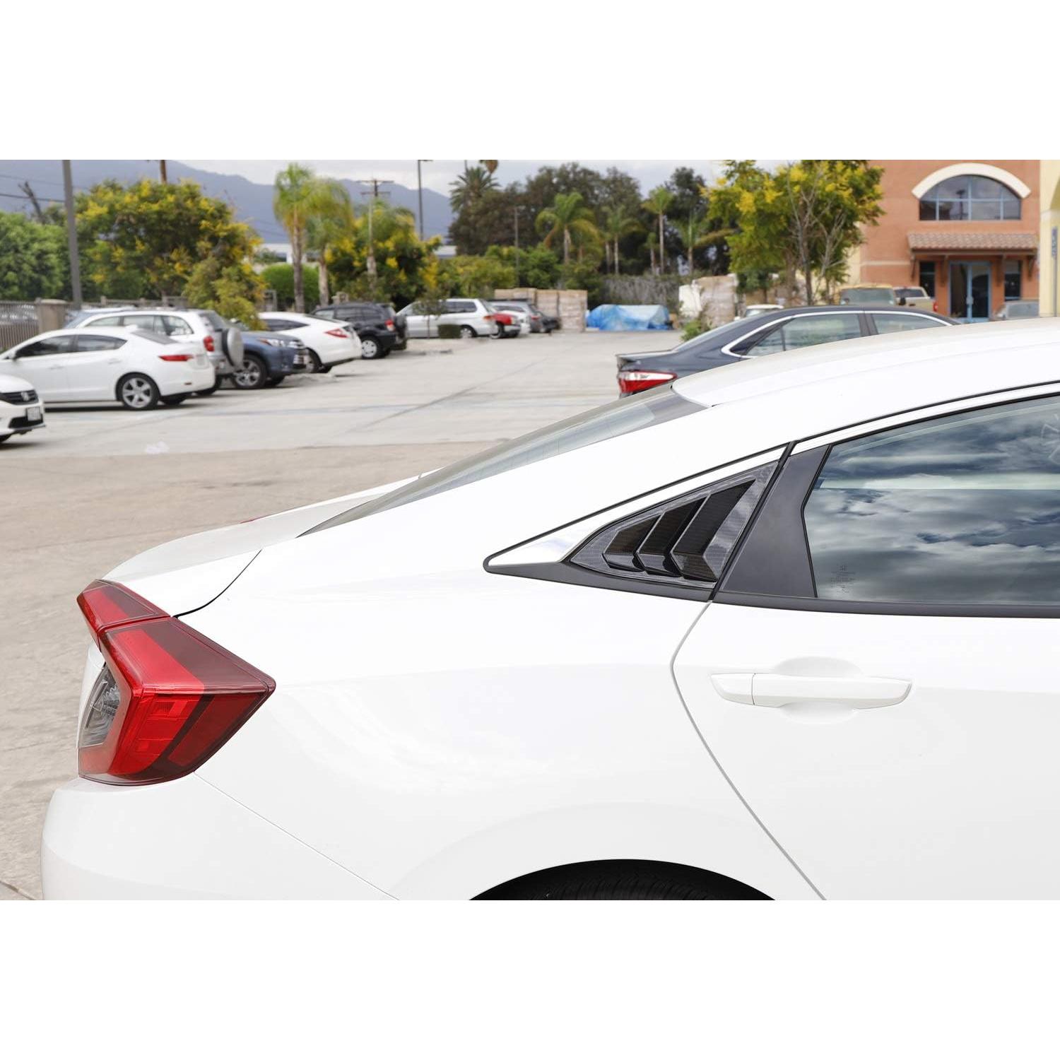 Louvers de Ventana Trasera Honda Civic 2016-21 iJDMTOY Carbono
