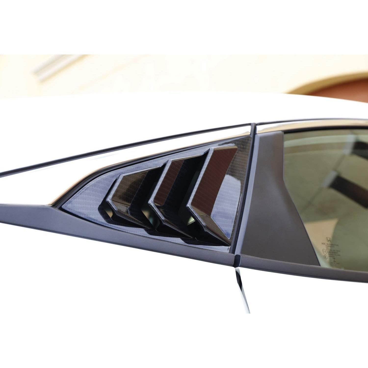 Louvers de Ventana Trasera Honda Civic 2016-21 iJDMTOY Carbono