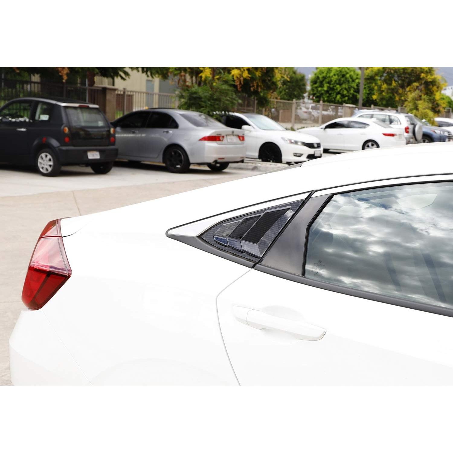 Louvers de Ventana Trasera Honda Civic 2016-21 iJDMTOY Carbono