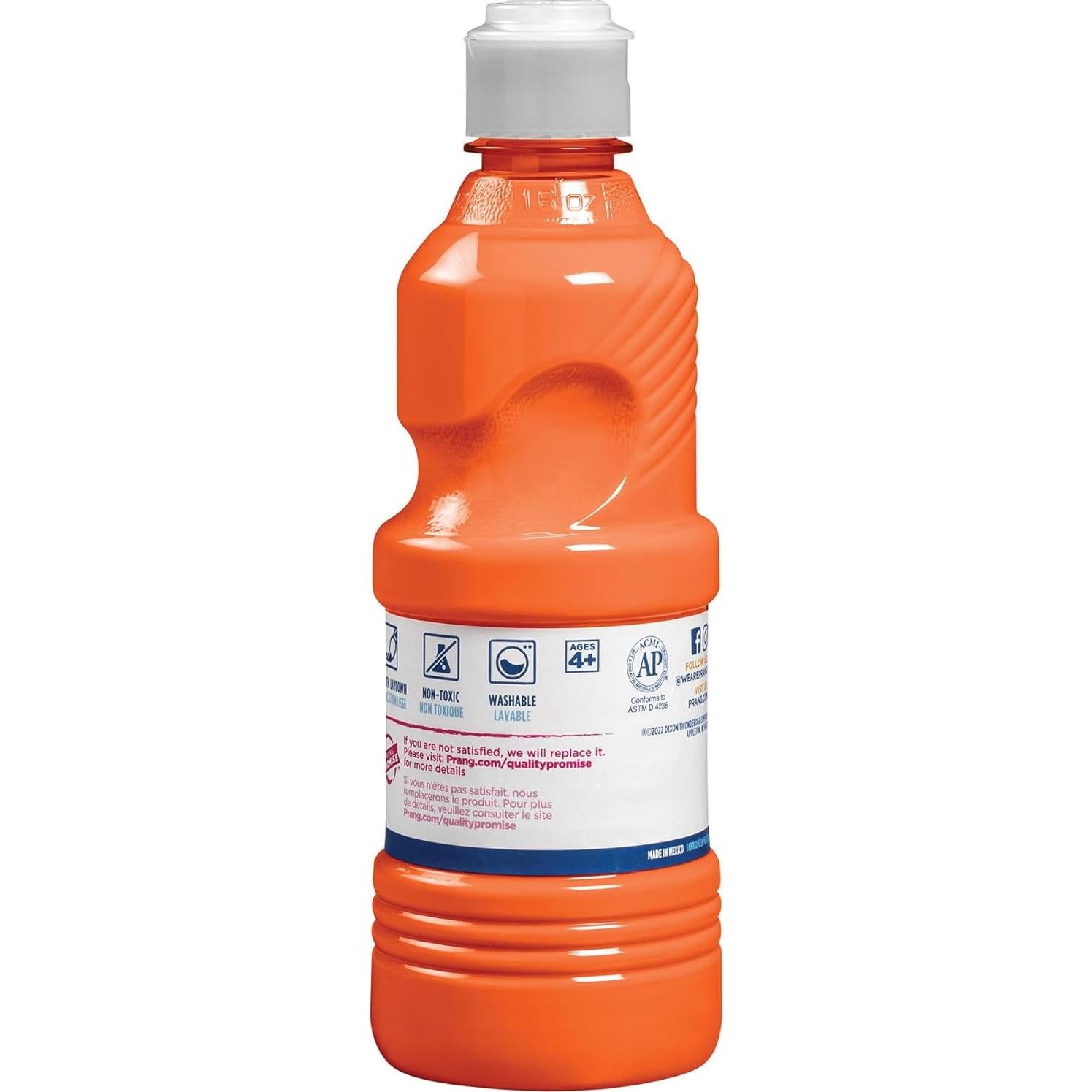 Pintura Tempera Lavable Prang Naranja 473 ml Listo para Usar