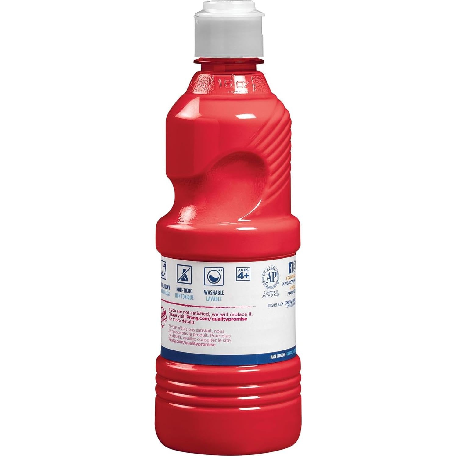 Pintura Tempera Lavable Prang Roja 473 ml Listo para Usar