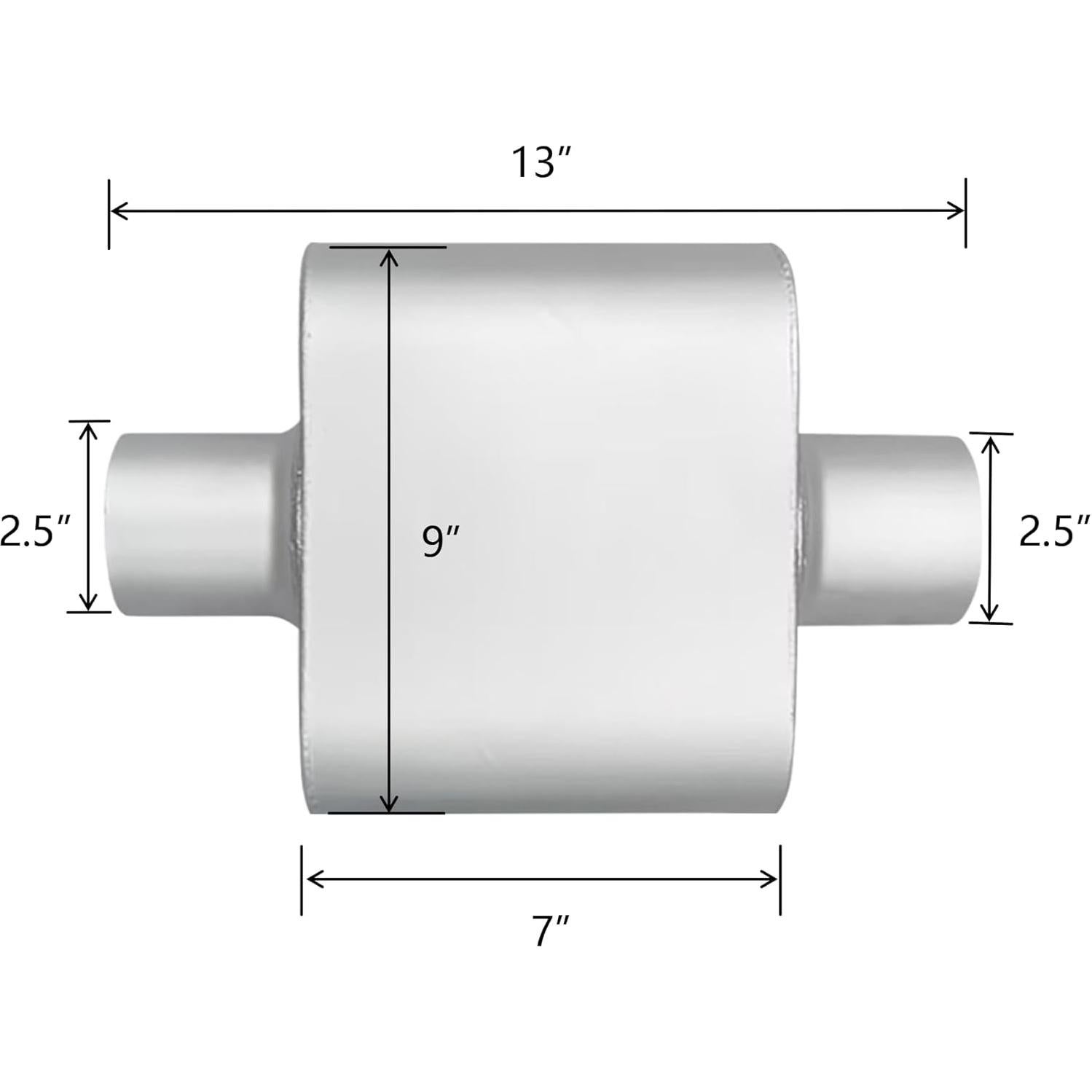 Silenciador Universal FortisArc LM2513 2.5" Entrada y Salida