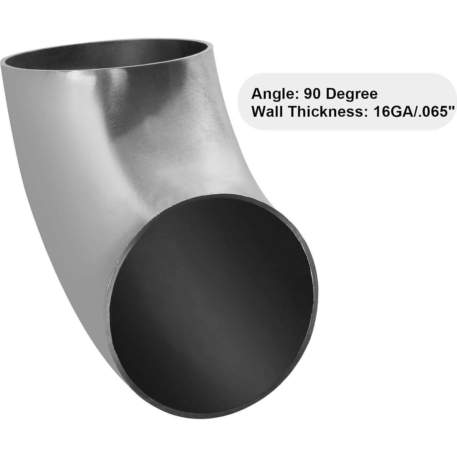 Codo de Escape ZOEYES 4 Pcs Acero Inoxidable 90 Grados 63 mm