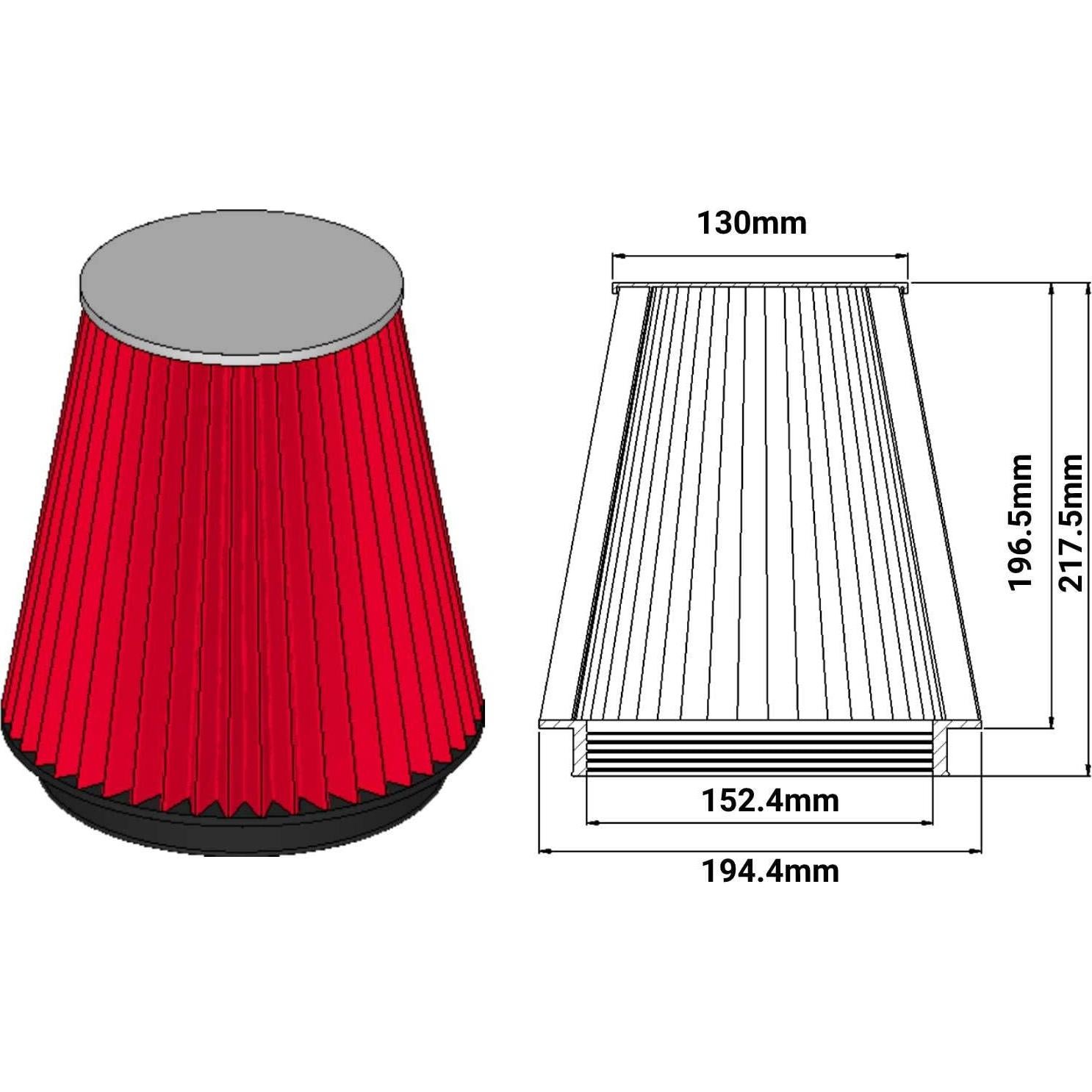 Toma de aire frío MOOSUN 4" para Silverado 1500 y GMC Sierra
