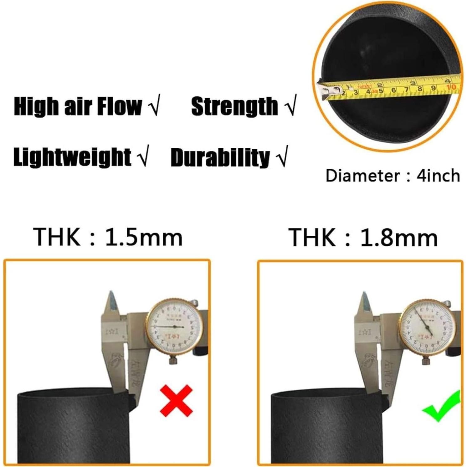Toma de aire frío MOOSUN 4" para Silverado 1500 y GMC Sierra