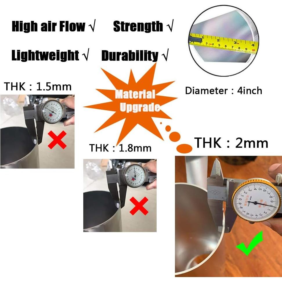 Kit de Entrada de Aire Frío MOOSUN 4" para GMC Chevy V8 4.8L-6.0L