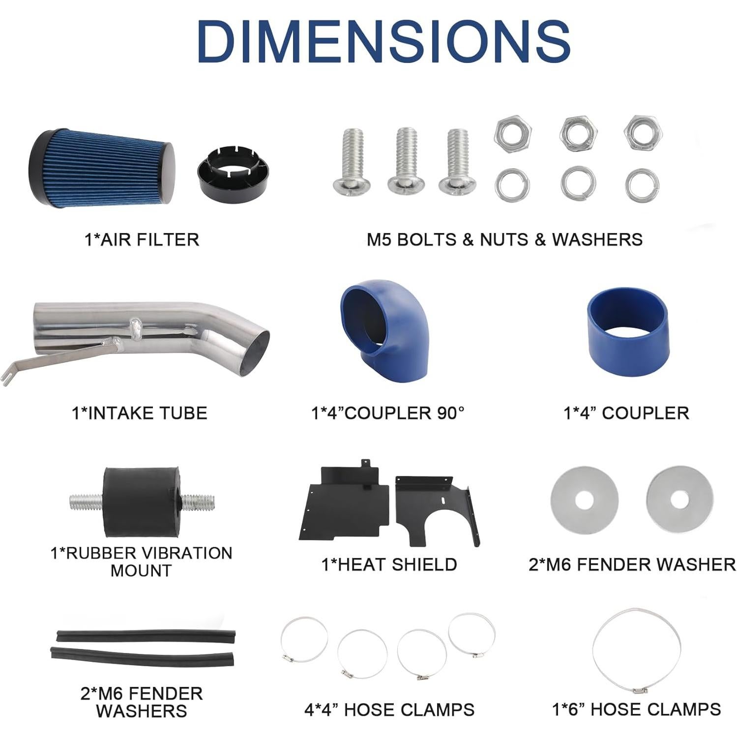 Kit de Entrada de Aire Frío LDMINDA 4" para Silverado 1999-2006