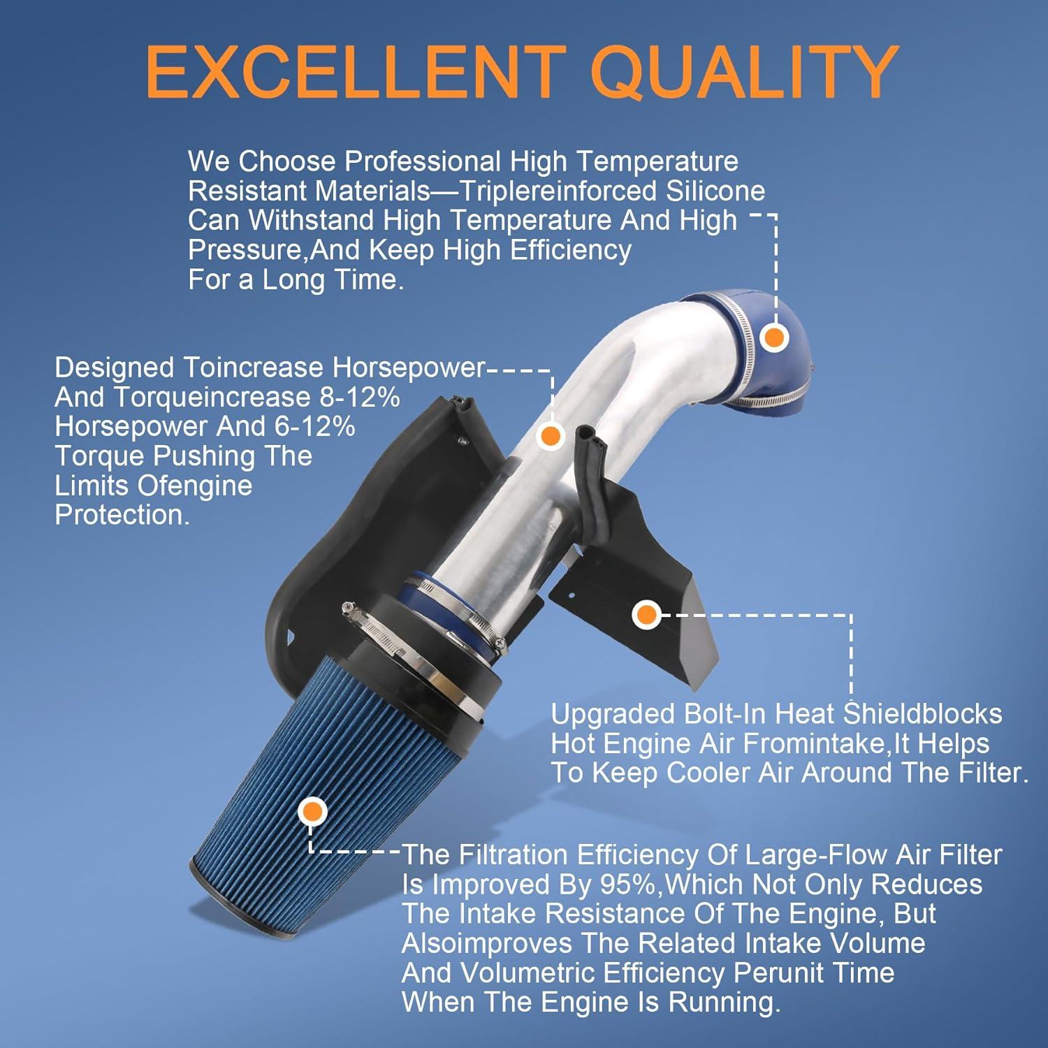 Kit de Entrada de Aire Frío LDMINDA 4" para Silverado 1999-2006