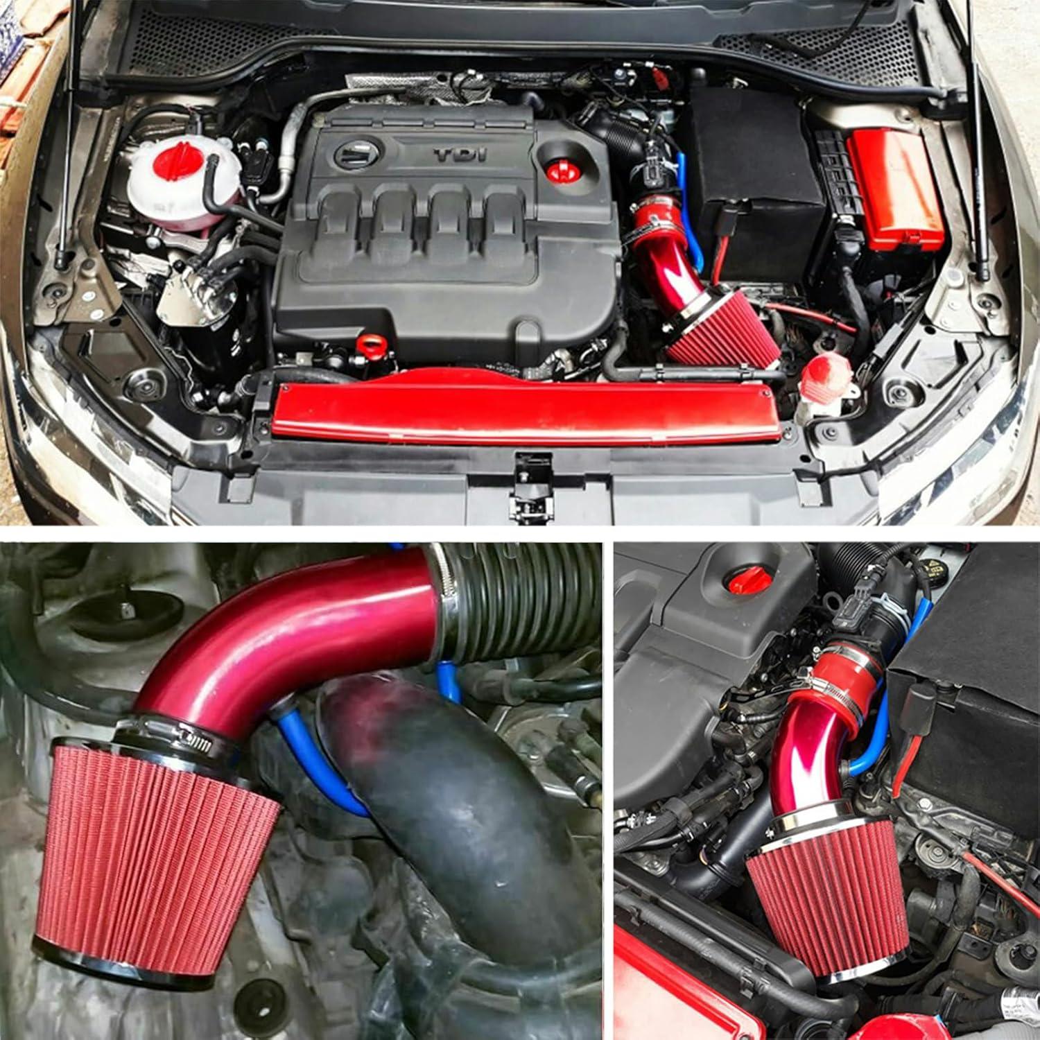 Kit de Admisión de Aire Frío Vechkom 76mm Rojo - Alto Rendimiento