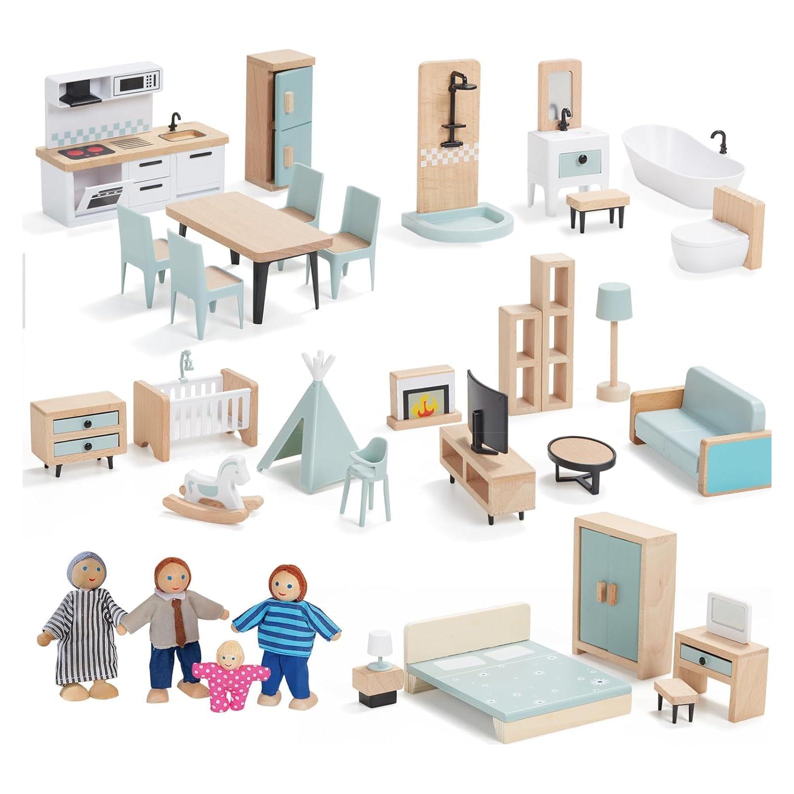 Juego de Muebles de Casa de Muñecas 36 Piezas Goli