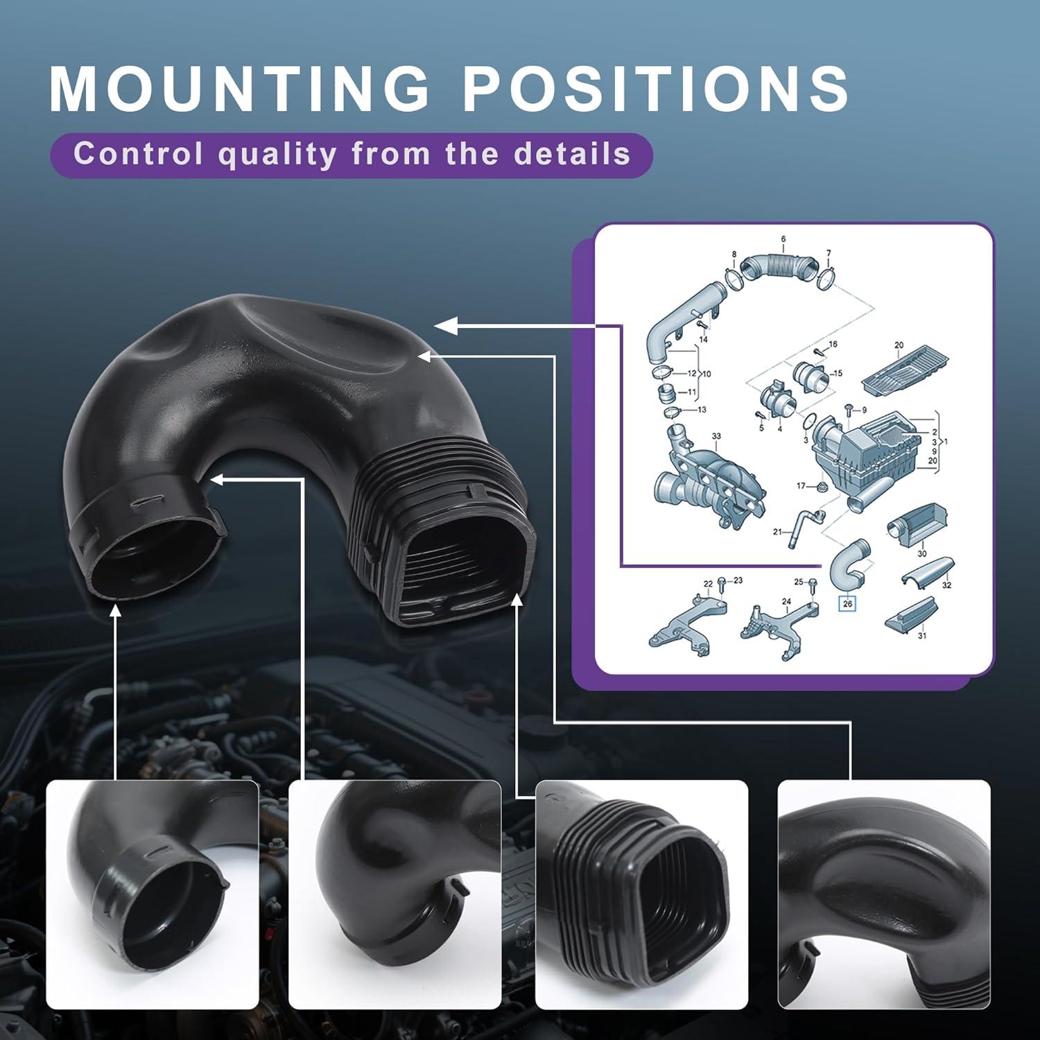 Tubería de Entrada de Aire Sprwinautummer 1K0129618AN para VW/AUDI