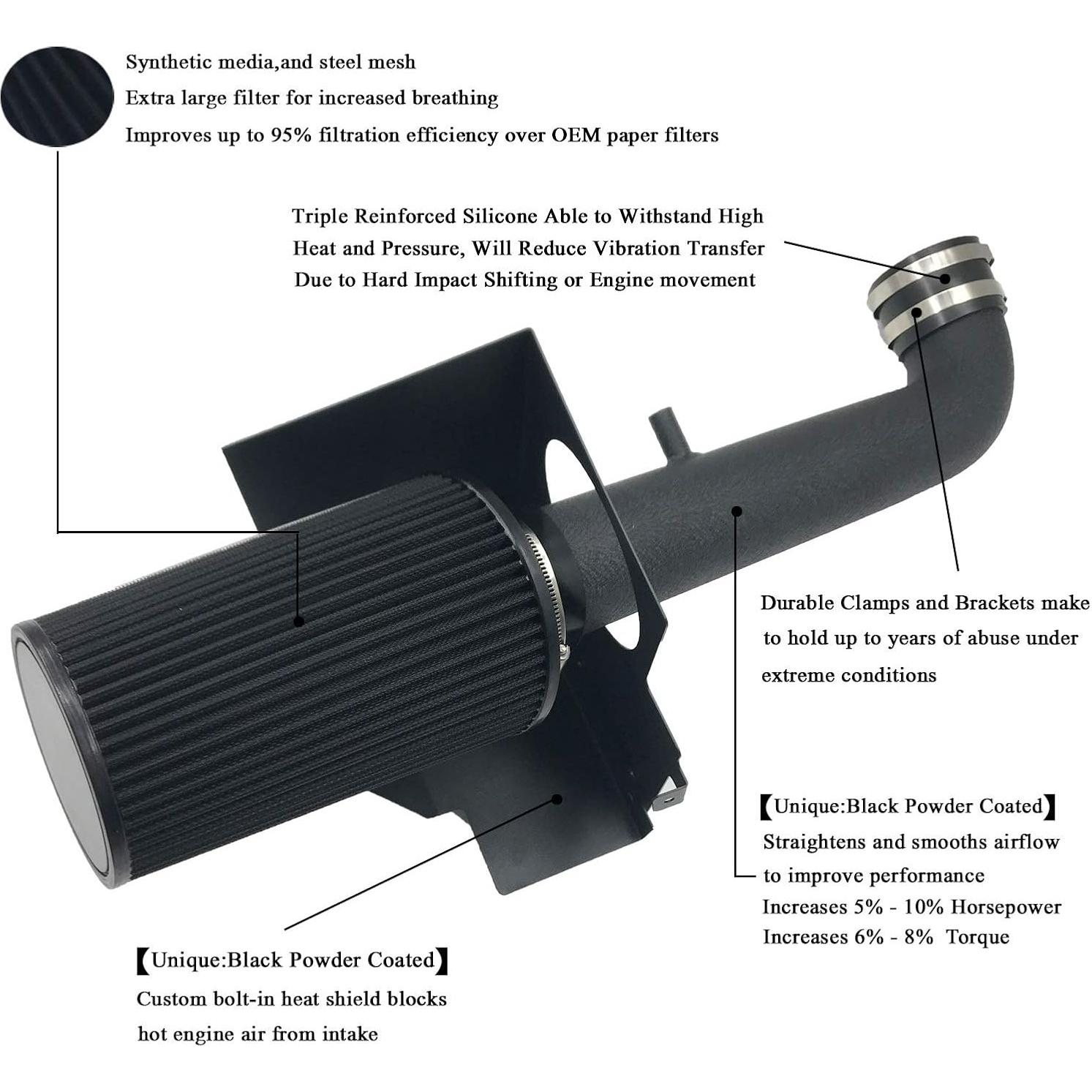 Kit de Tubería de Admisión de Aire Frío MOOSUN para Jeep Wrangler 3.6L V6 2012-2018