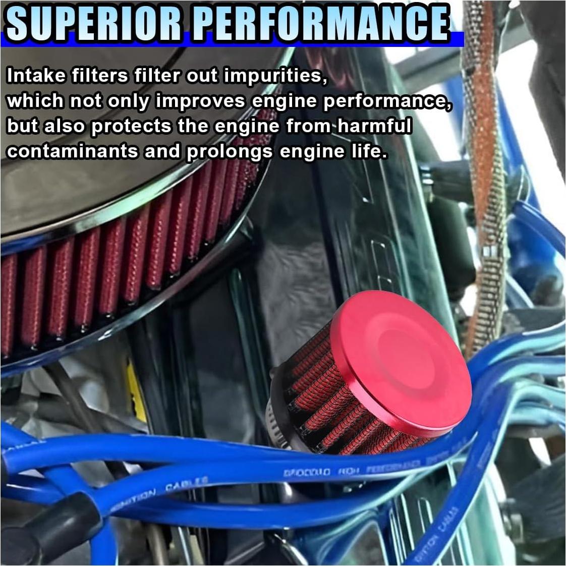 Filtro de Aire de Admisión DUSCOKE 25mm Universal Rojo
