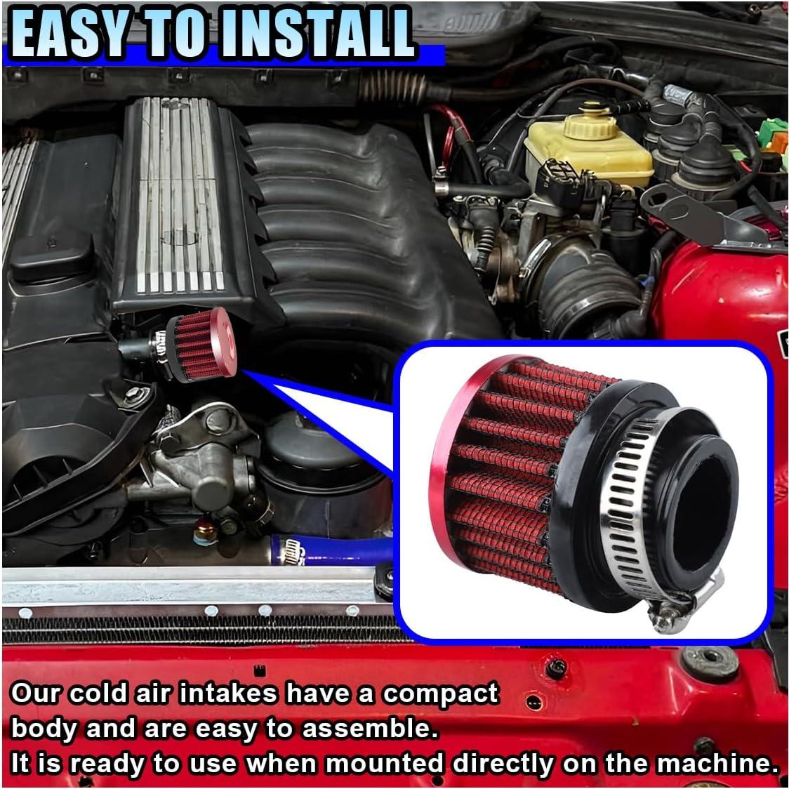 Filtro de Aire de Admisión DUSCOKE 25mm Universal Rojo