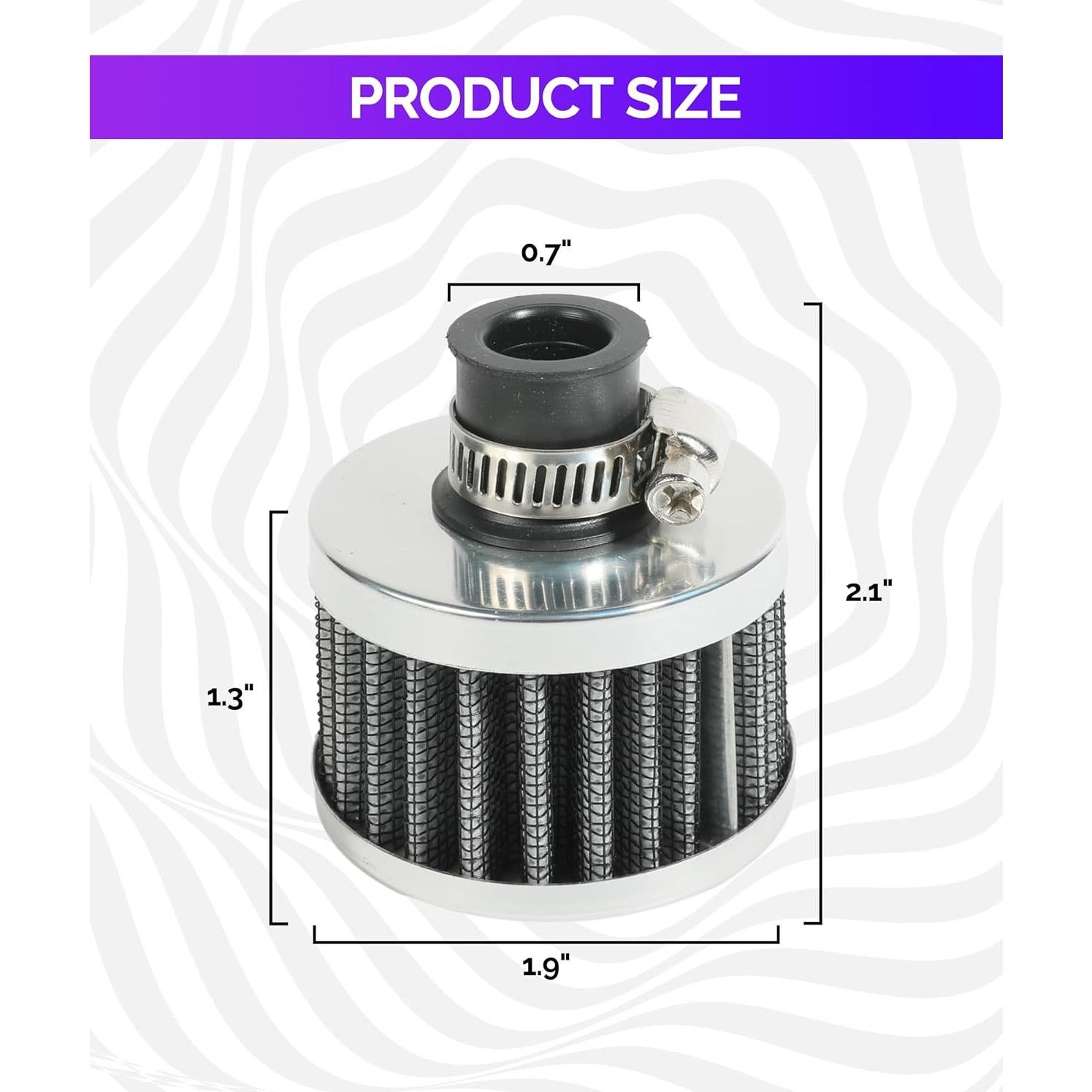 Filtro de Aire RACOONA Universal Plata 1.19 cm para Auto/Moto