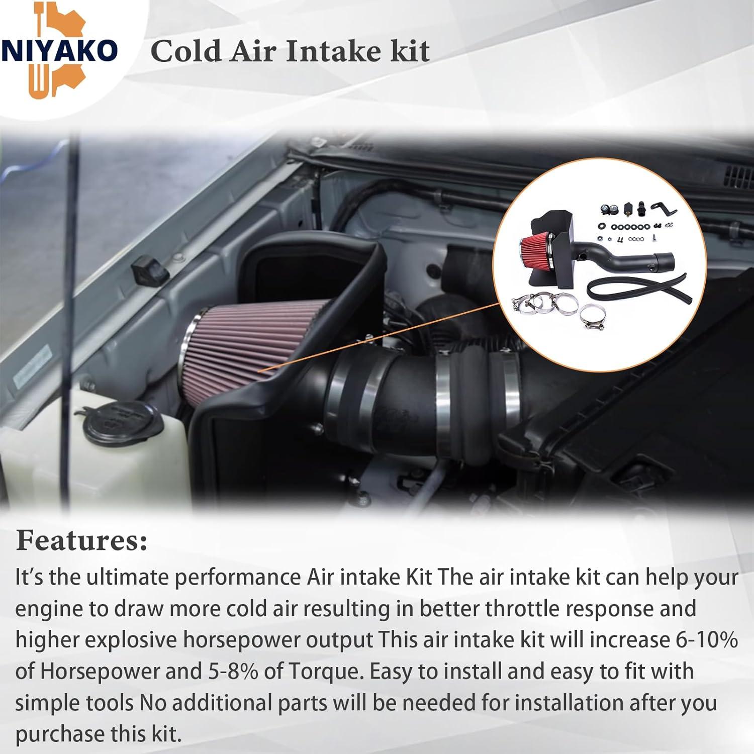 Kit de Admisión de Aire Frío Niyako 63-9039 Tacoma 2016-2019